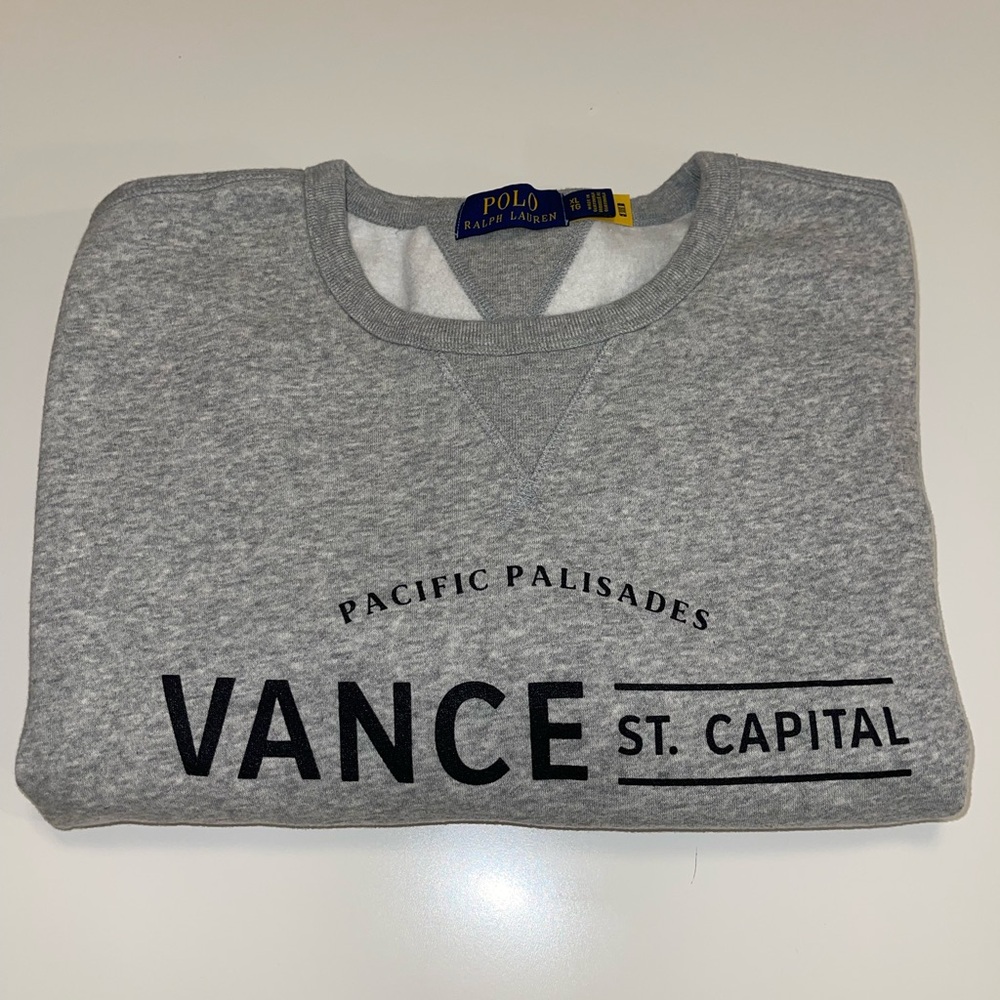Polo by Ralph Lauren Gray Crewneck Sweater (w/ company logo)